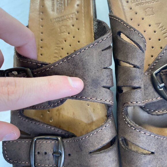 FLY FLOT Anatomic Womens Brown Leather Strappy Slides Sandals Size 42,ITALY - Picture 7 of 14